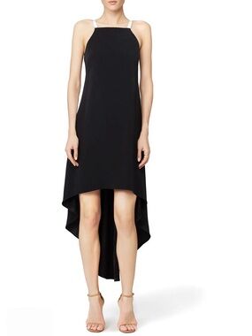 Nha khanh molly black white high low sleeveless dress
